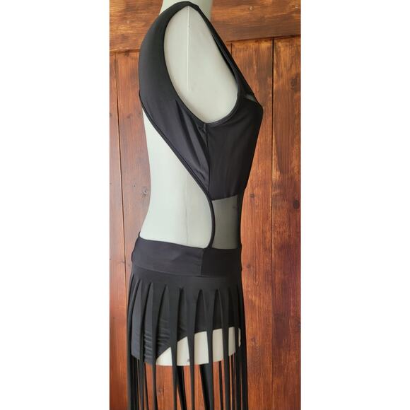 Vintage Uptown USA Black Cut‑Out One‑Piece Swimsuit Size L Made in USA Dramatic - Picture 13 of 16